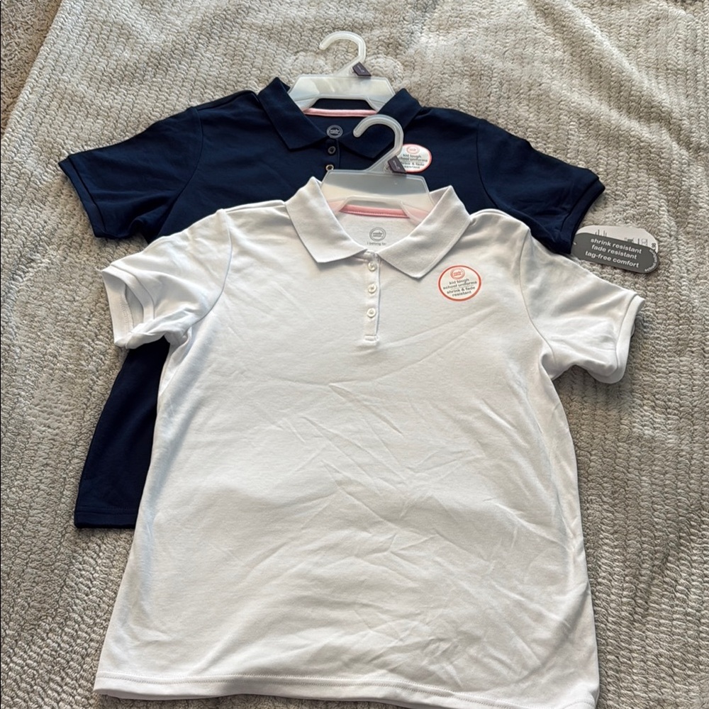 Wonder Nation Polo Shirts  one White and one Blue Classic Design